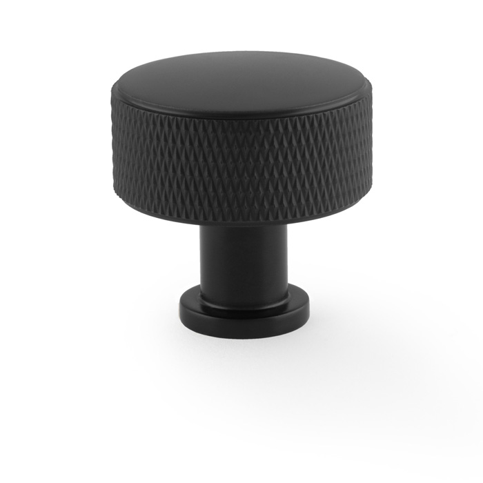 Alexander & Wilks Lucia Knurled Cupboard Knob - Black - 35mm