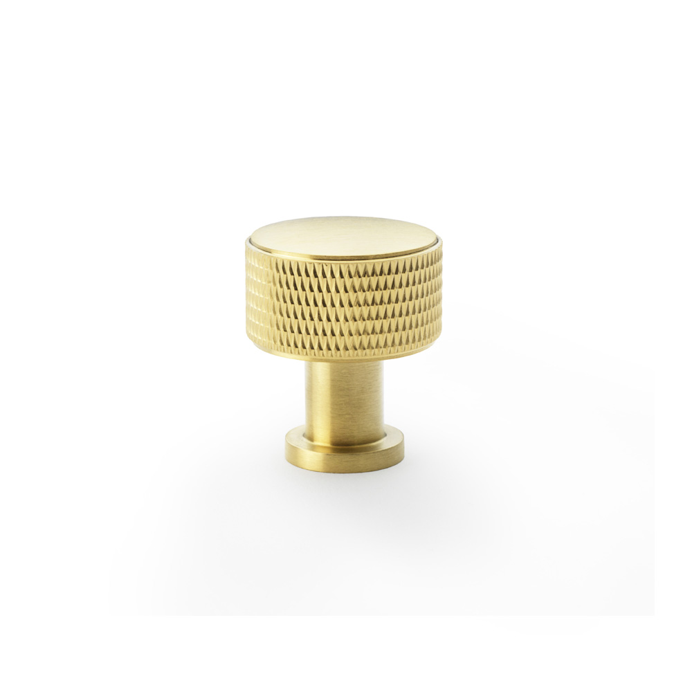 Alexander & Wilks Lucia Knurled Cupboard Knob - Satin Brass PVD - 29mm