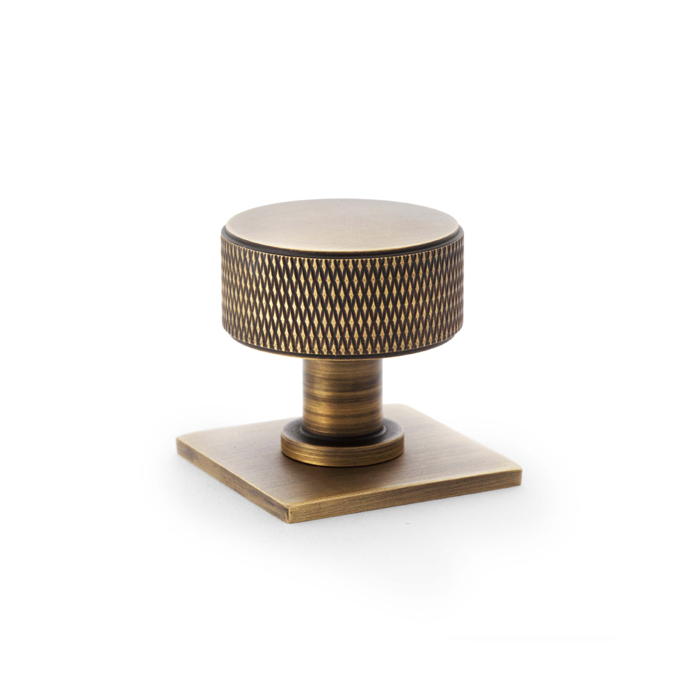 Alexander & Wilks Lucia Knurled Cupboard Knob - Antique Brass - 35mm