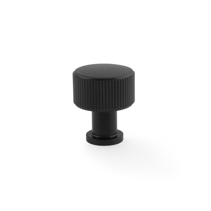 Alexander & Wilks Lucia Reeded Cupboard Knob - Black - 29mm