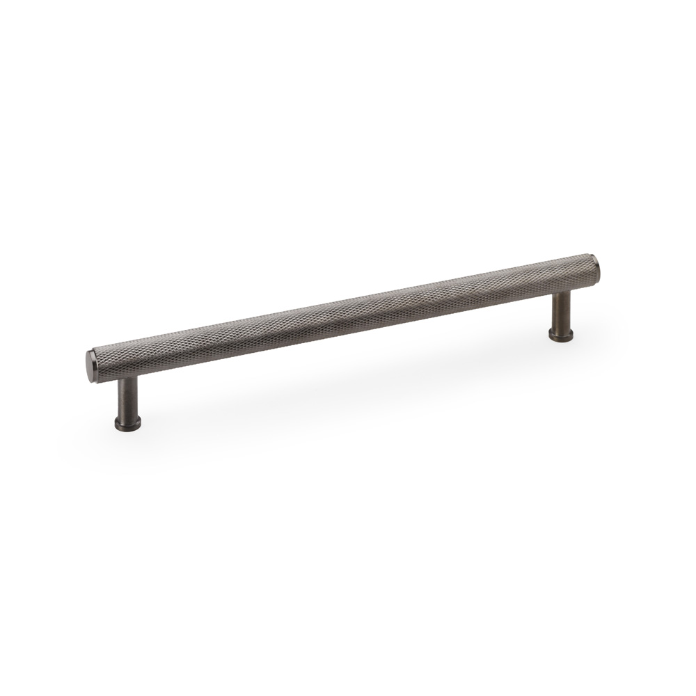 Alexander & Wilks Crispin Knurled T-bar Cupboard Pull Handle - Dark Bronze PVD - Centres 224mm