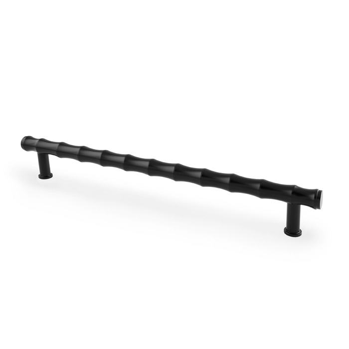Alexander & Wilks Crispin Bamboo T-bar Cupboard Pull Handle - Black - 224mm Centres