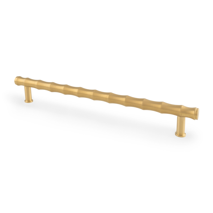 Crispin Bamboo T-bar Cupboard Pull Handle - Satin Brass PVD - 224mm Centres