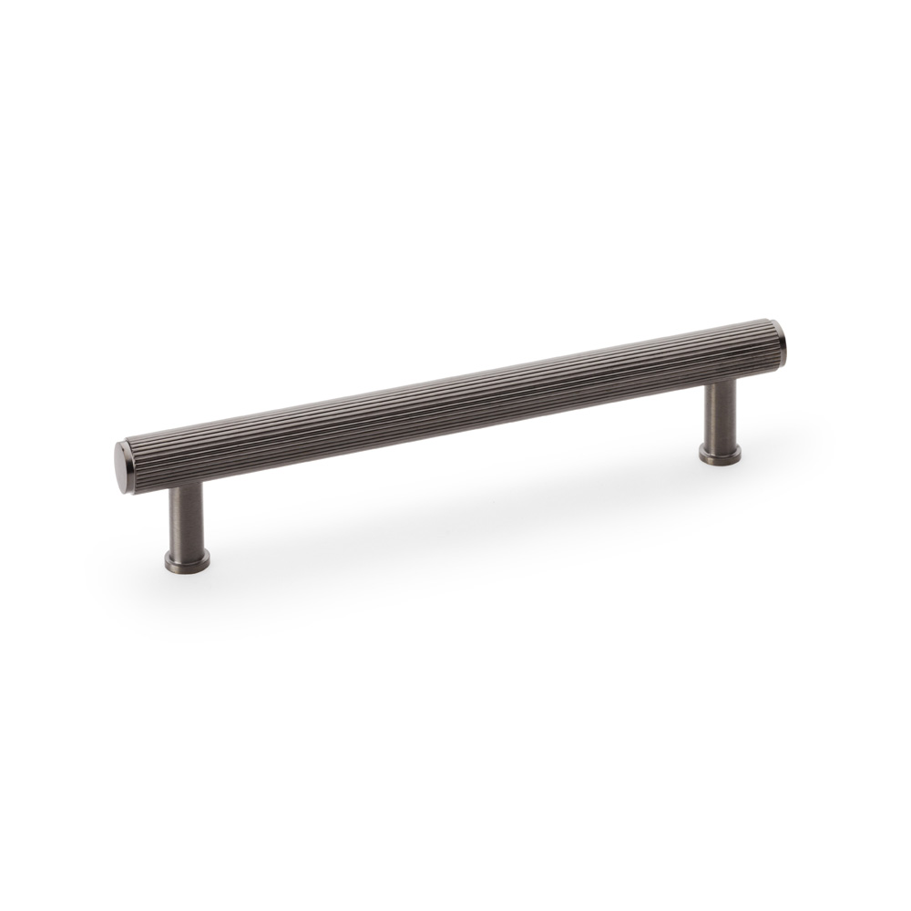 Alexander & Wilks Crispin Reeded T-bar Cupboard Pull Handle - Dark Bronze PVD - 160mm