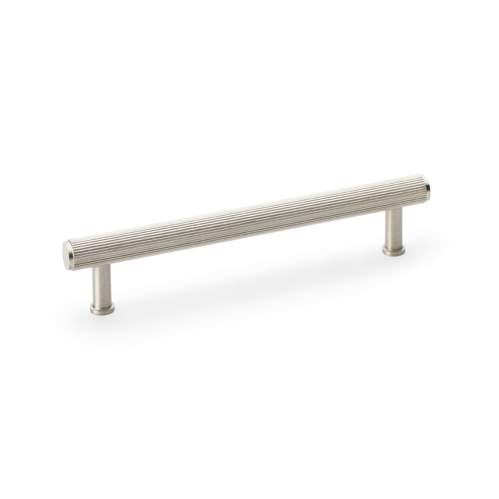 Alexander & Wilks Crispin Reeded T-bar Cupboard Pull Handle - Satin Nickel - 160mm
