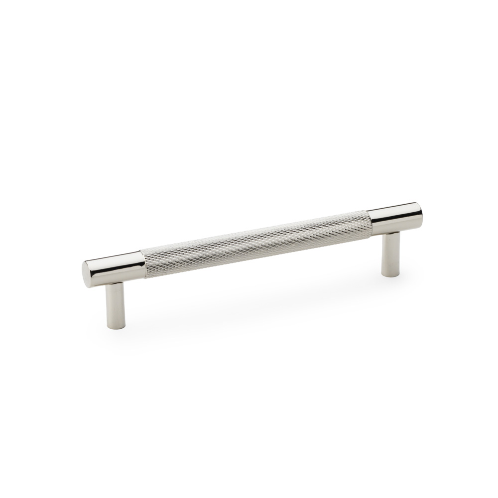 Alexander & Wilks Brunel Knurled T-Bar Cupboard Handle - Polished Nickel - Centres 128mm