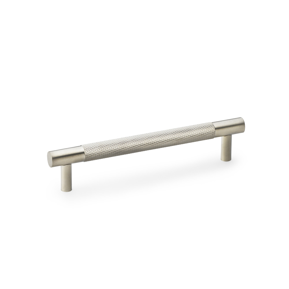 Alexander & Wilks Brunel Knurled T-Bar Cupboard Handle - Satin Nickel - Centres 128mm