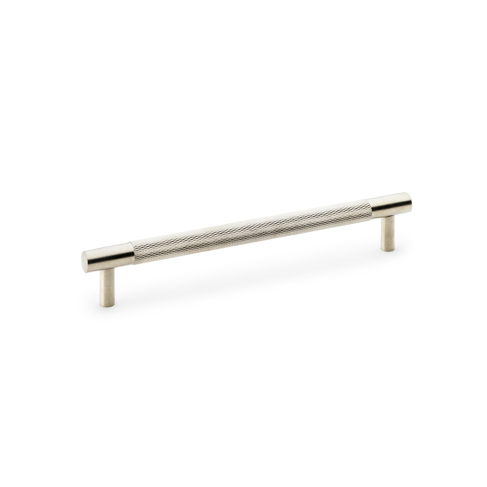 Alexander & Wilks Brunel Knurled T-Bar Cupboard Handle - Satin Nickel - Centres 160mm