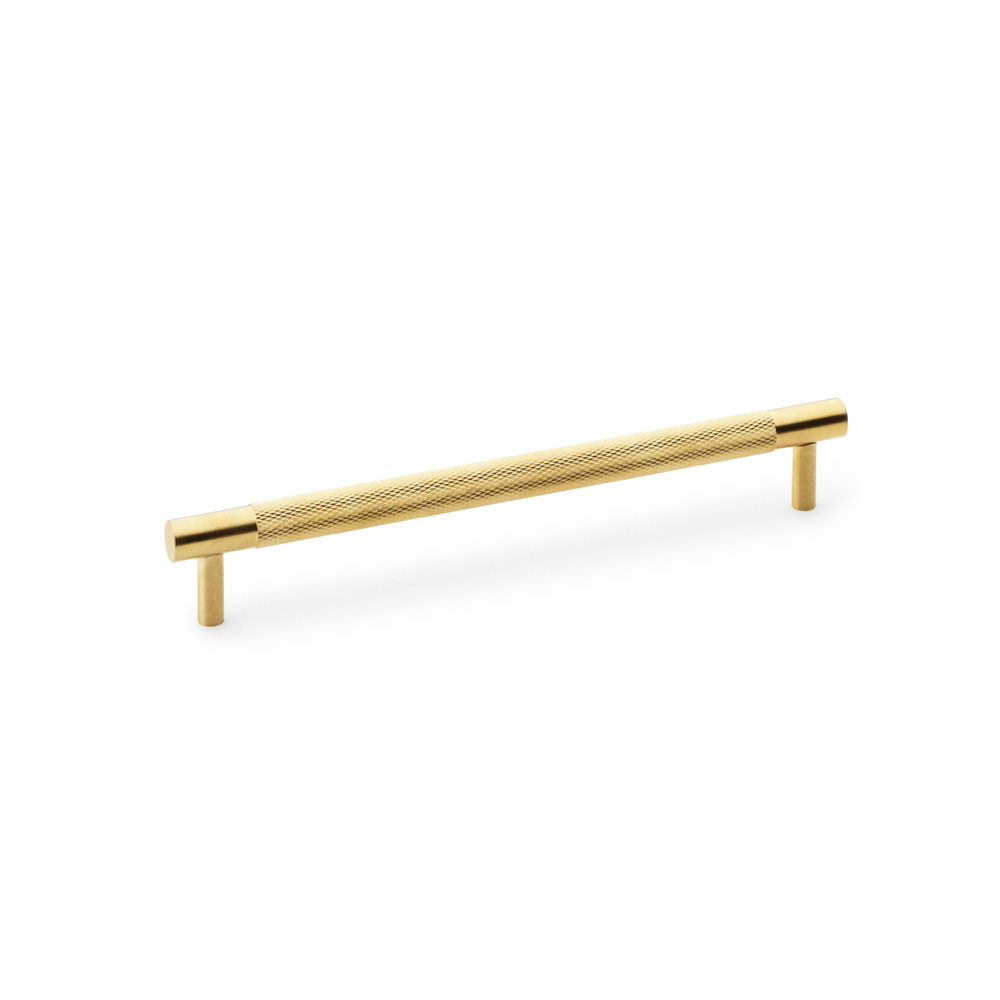 Alexander & Wilks Brunel Knurled T-Bar Cupboard Handle - Satin Brass PVD - Centres 192mm