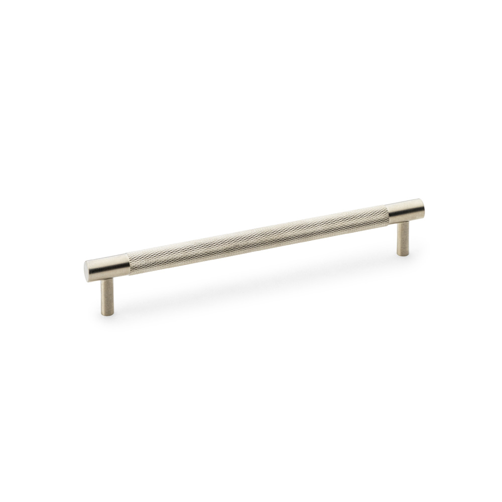 Alexander & Wilks Brunel Knurled T-Bar Cupboard Handle - Satin Nickel - Centres 192mm