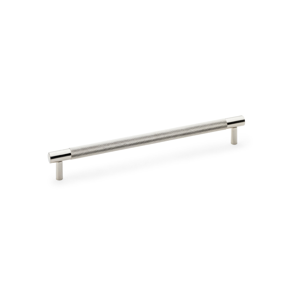 Alexander & Wilks Brunel Knurled T-Bar Cupboard Handle - Polished Nickel - Centres 224mm