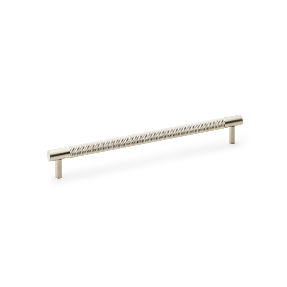 Alexander & Wilks Brunel Knurled T-Bar Cupboard Handle - Satin Nickel - Centres 224mm
