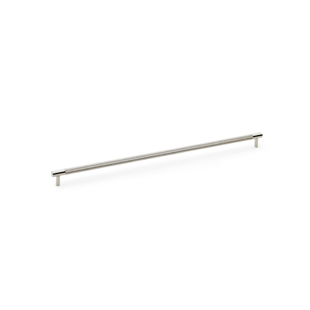 Alexander & Wilks Brunel Knurled T-Bar Cupboard Handle - Polished Nickel - Centres 448mm
