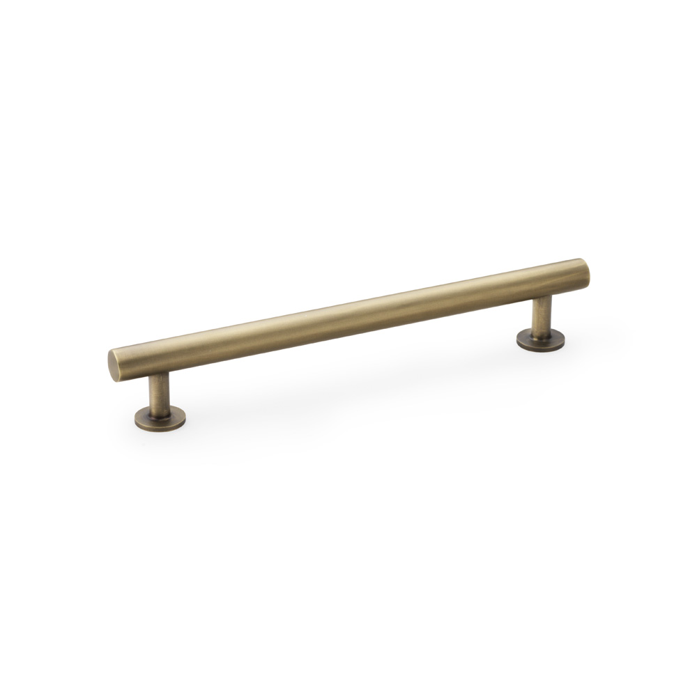 Alexander & Wilks Round T-Bar Cabinet Pull Handle - Antique Brass - Centres 160mm
