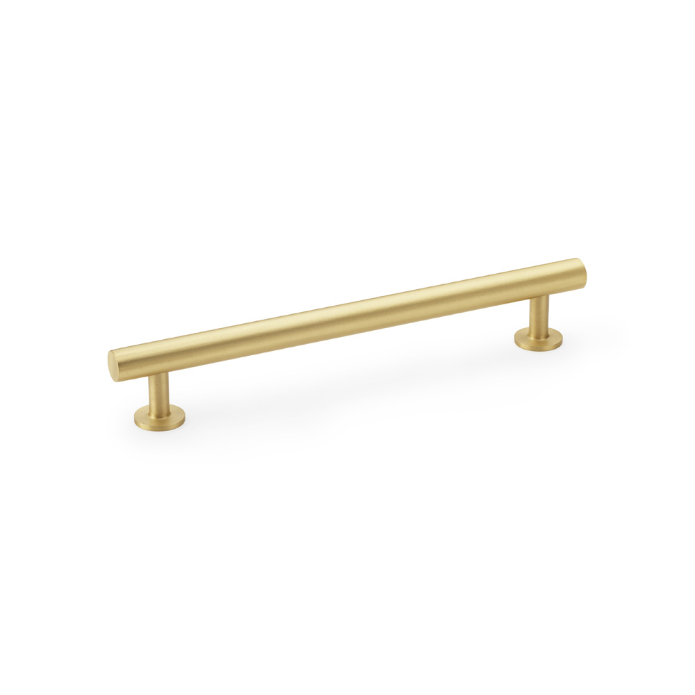 Alexander & Wilks Round T-Bar Cabinet Pull Handle - Satin Brass - Centres 160mm