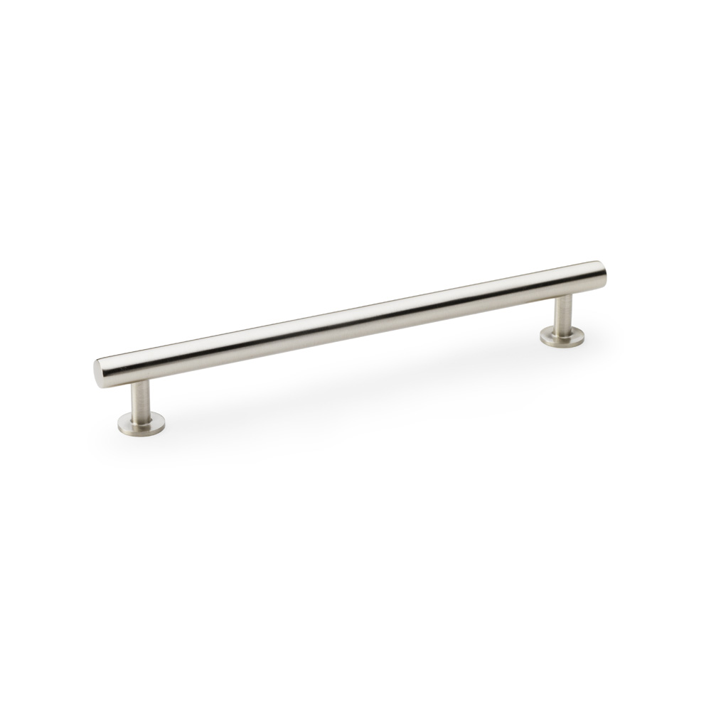 Alexander & Wilks Round T-Bar Cabinet Pull Handle - Satin Nickel - Centres 192mm