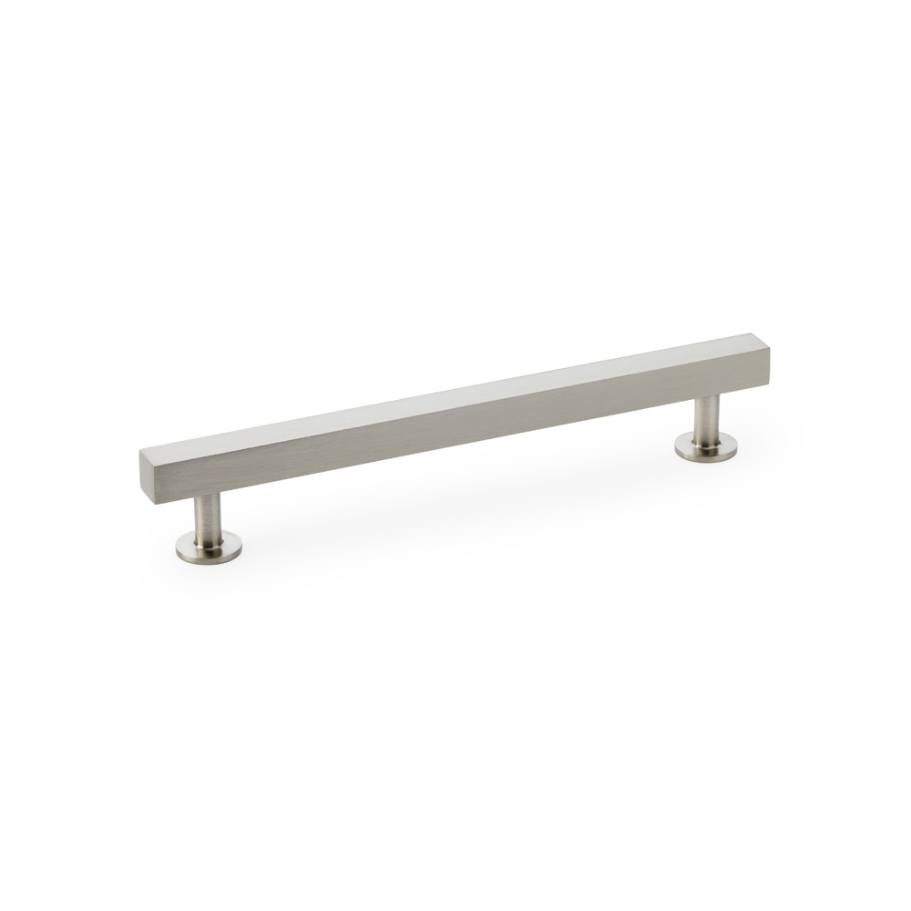 Alexander & Wilks Square T-Bar Cabinet Pull Handle - Satin Nickel - Centres 160mm