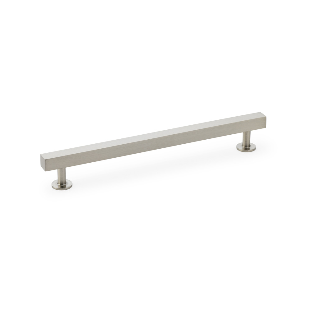 Alexander & Wilks Square T-Bar Cabinet Pull Handle - Satin Nickel - Centres 192mm
