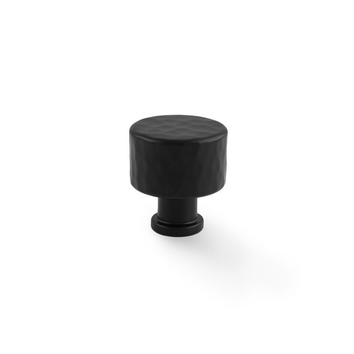 Alexander & Wilks Leila - Hammered Cupboard Knob - Black - 30mm