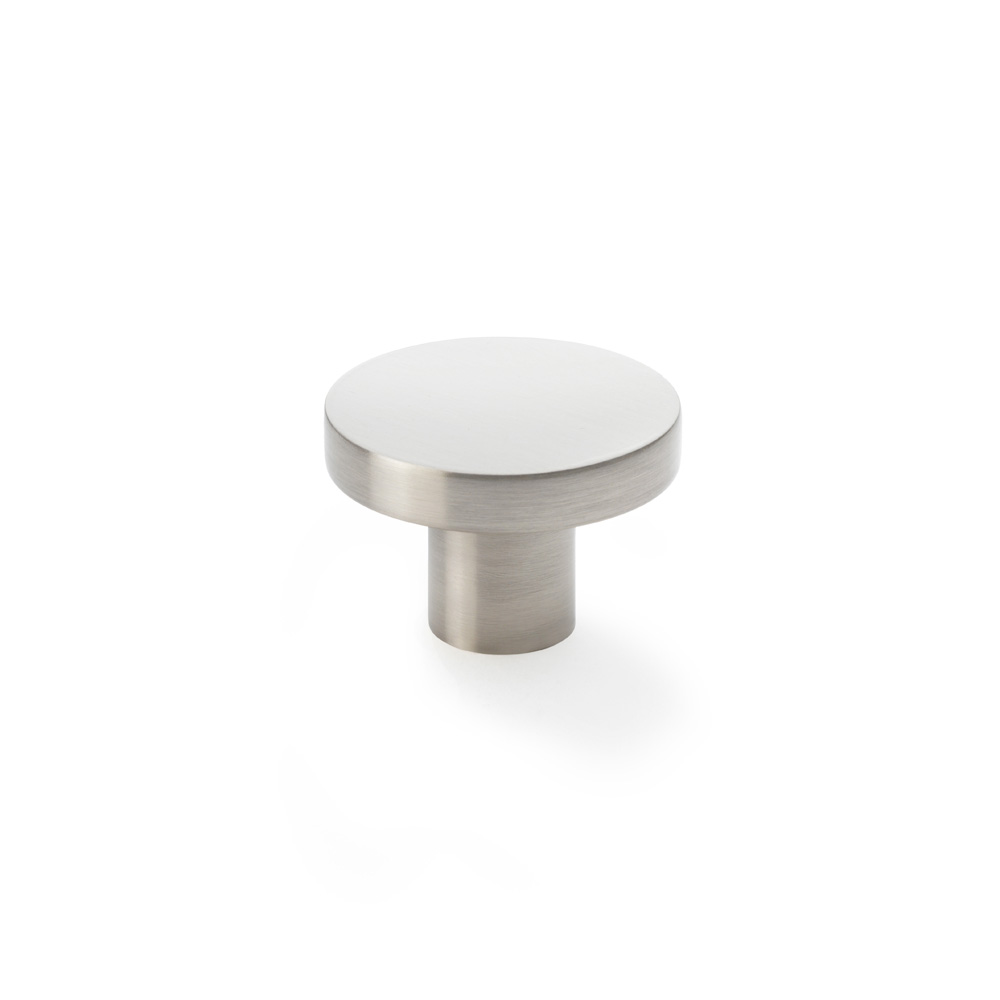 Alexander & Wilks Hanover Plain Cupboard Knob - Satin Nickel - Knob 38mm