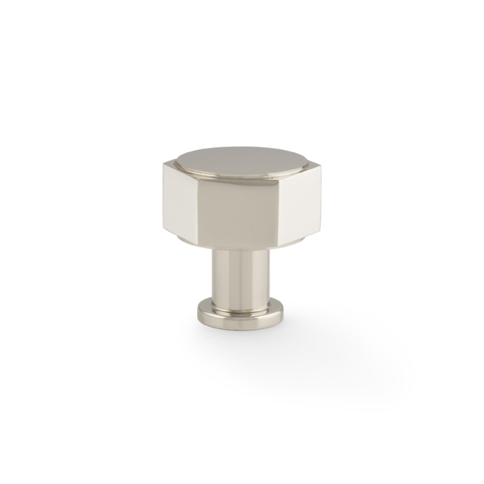 Vesper Hex Cabinet Knob - Polished Nickel - 33mm