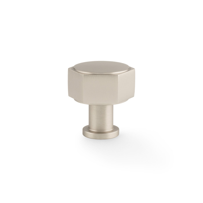 Vesper Hex Cabinet Knob - Satin Nickel - 33mm