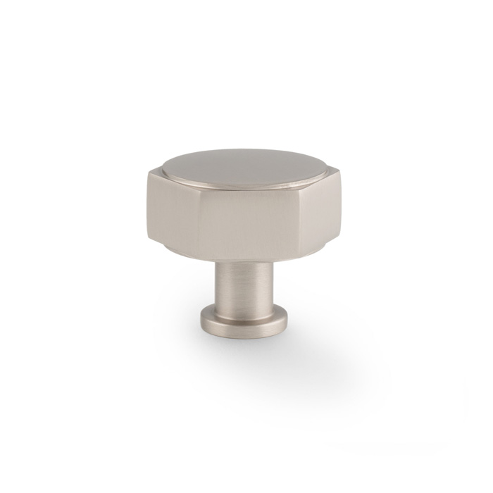 Vesper Hex Cabinet Knob - Satin Nickel - 40mm
