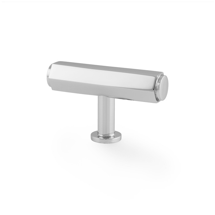 Vesper Hex T-Bar Cabinet Knob - Polished Chrome
