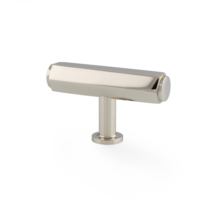 Vesper Hex T-Bar Cabinet Knob - Polished Nickel