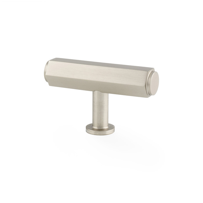 Vesper Hex T-Bar Cabinet Knob - Satin Nickel