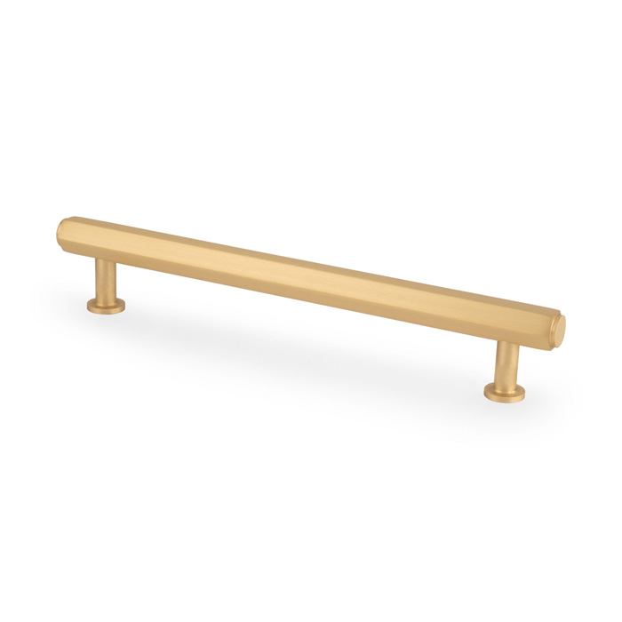 Vesper Hex T-Bar Cabinet Pull-Satin Brass-160mm C/C