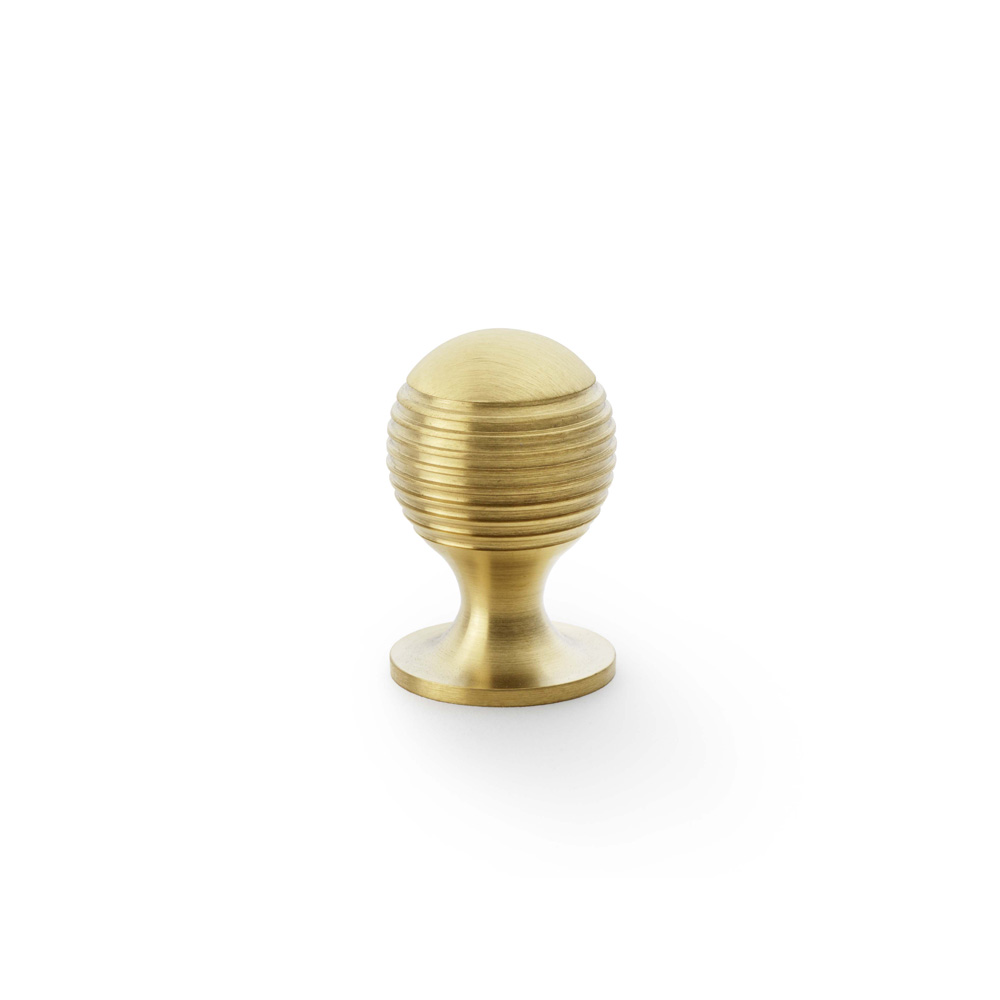 Alexander & Wilks Caesar Cupboard Knob on Round Rose - Satin Brass PVD - 25mm