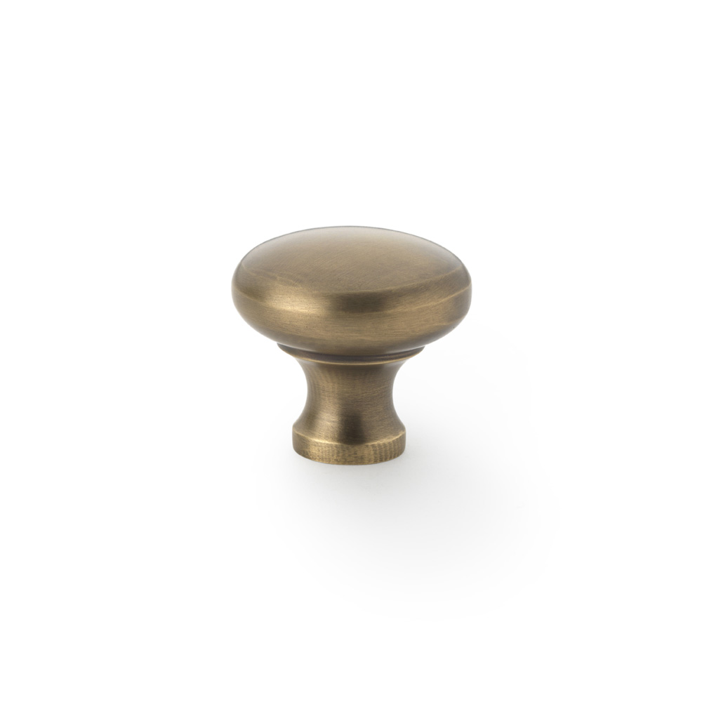 Alexander & Wilks Wade Round Cupboard Knob - Antique Brass - 32mm