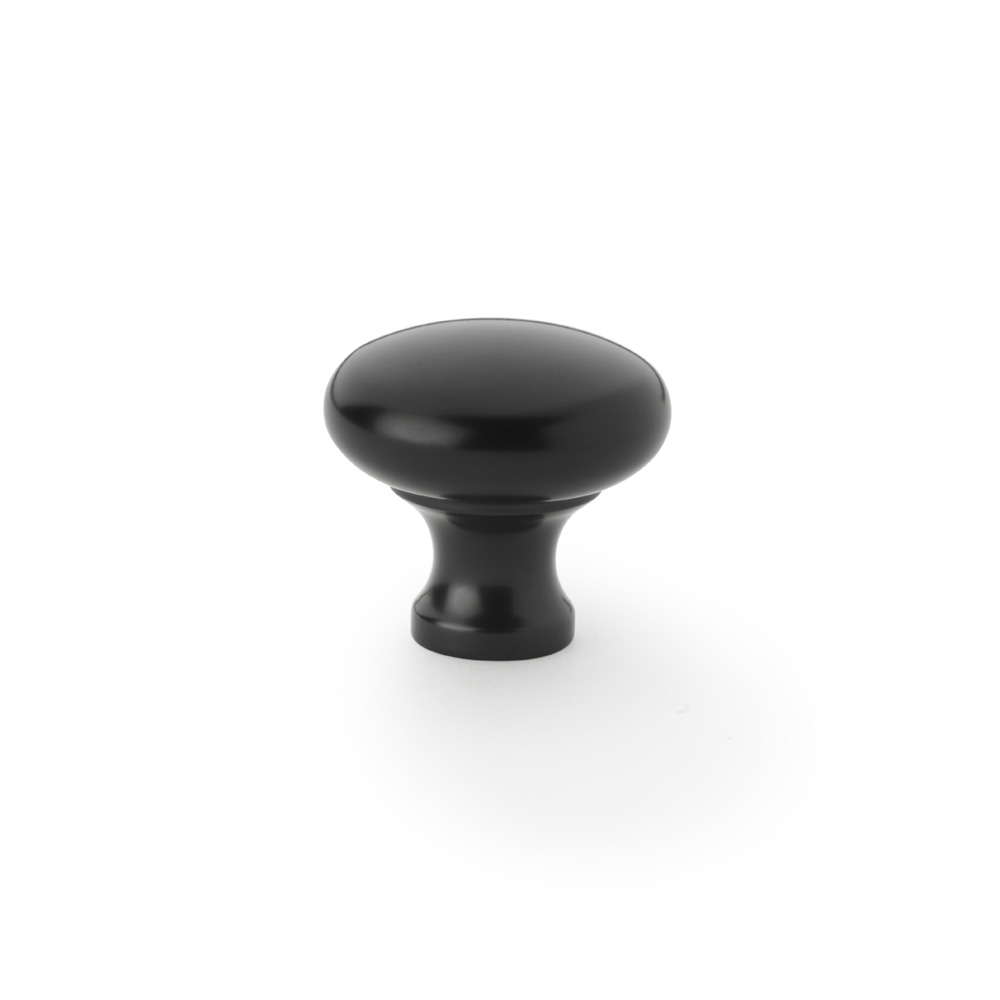 Alexander & Wilks Wade Round Cupboard Knob - Black - 32mm