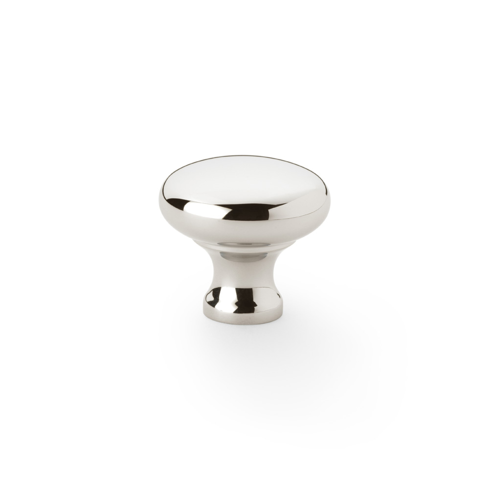 Alexander & Wilks Wade Round Cupboard Knob - Polished Nickel - 32mm