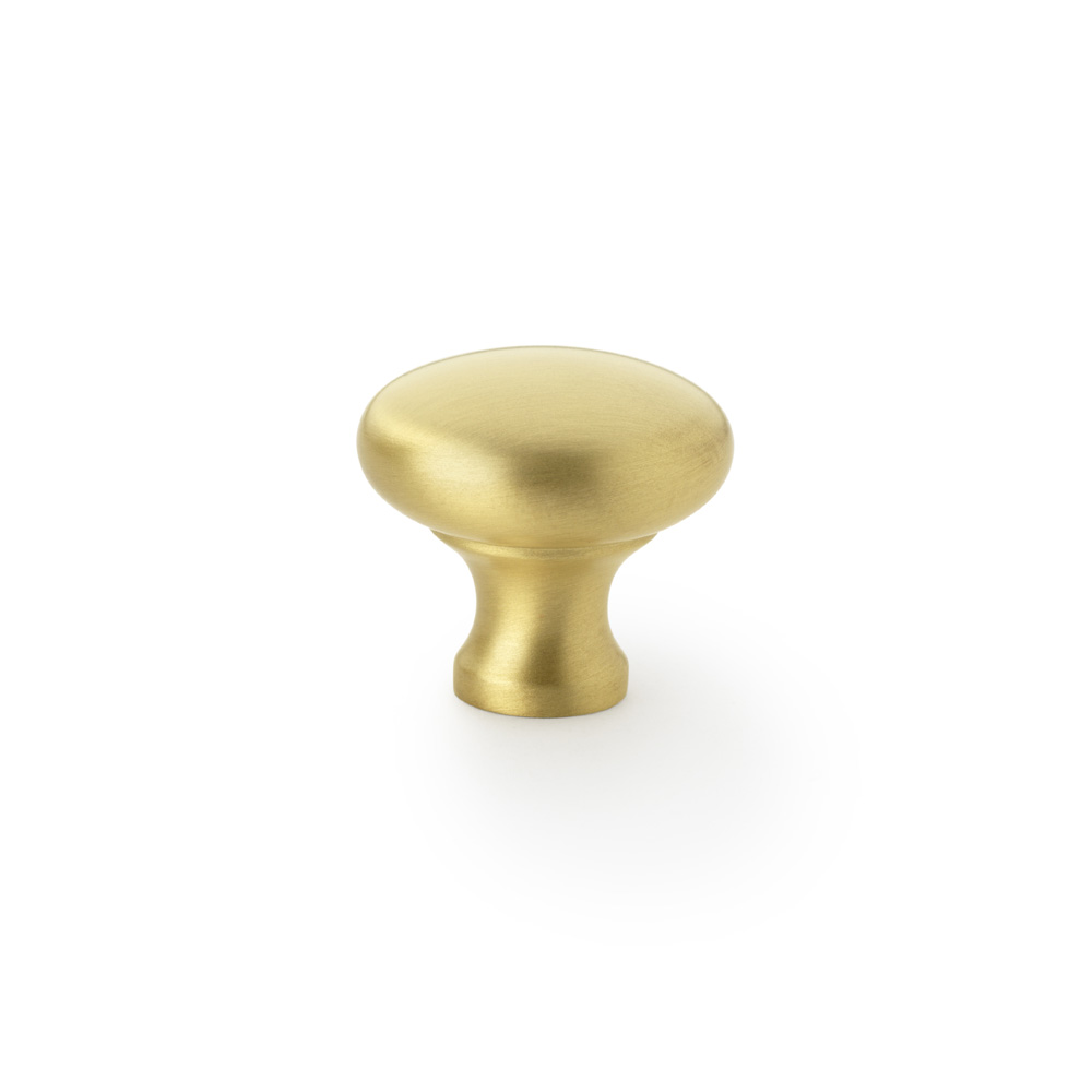 Alexander & Wilks Wade Round Cupboard Knob - Satin Brass - 32mm