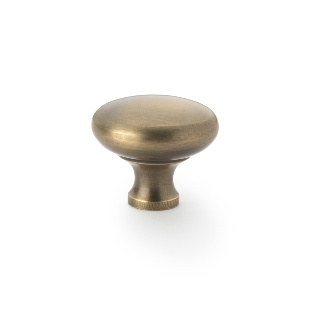 Alexander & Wilks Wade Round Cupboard Knob - Antique Brass - 38mm