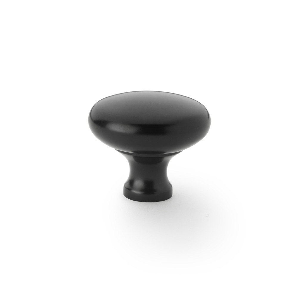 Alexander & Wilks Wade Round Cupboard Knob - Black - 38mm