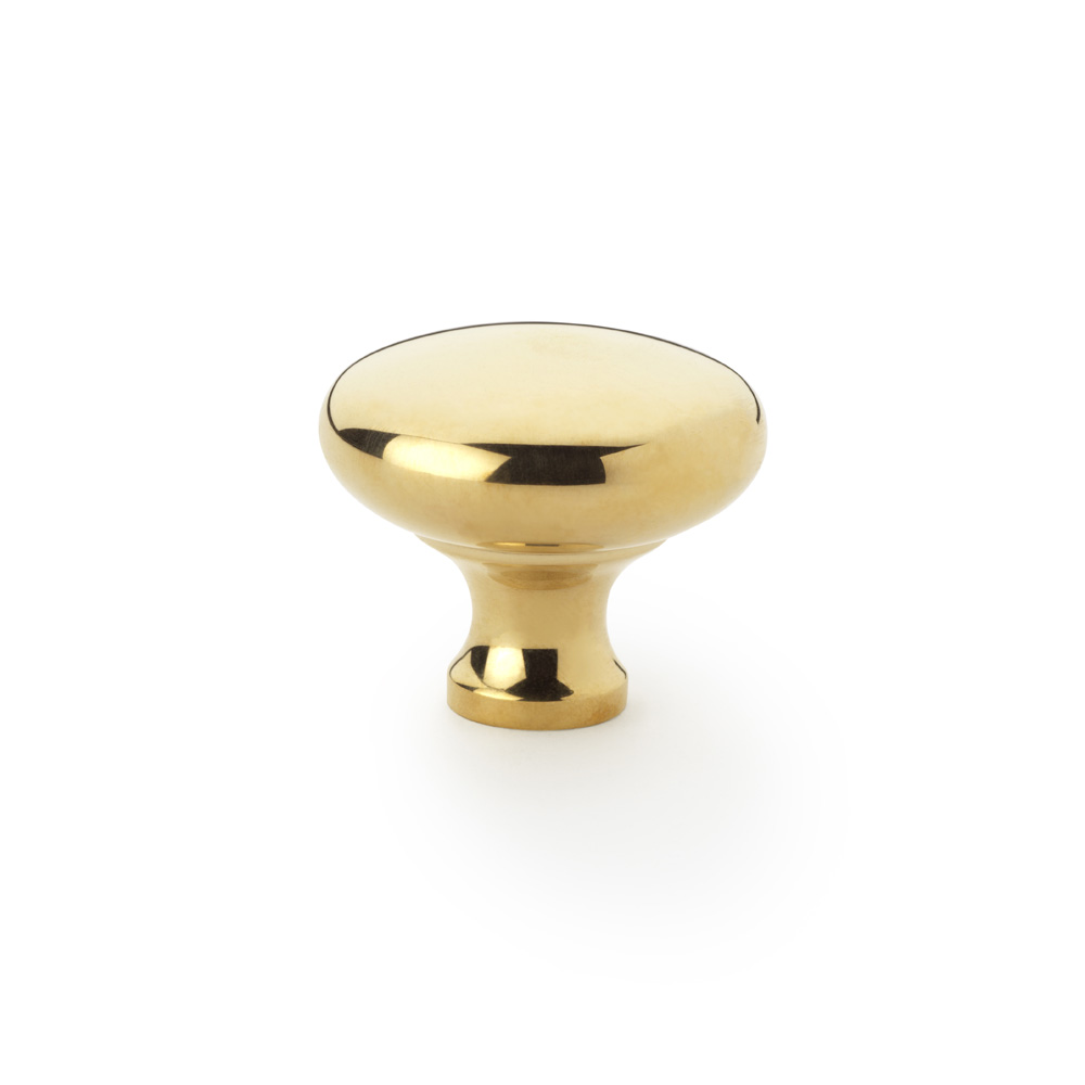 Alexander & Wilks Wade Round Cupboard Knob - Polished Brass - 38mm