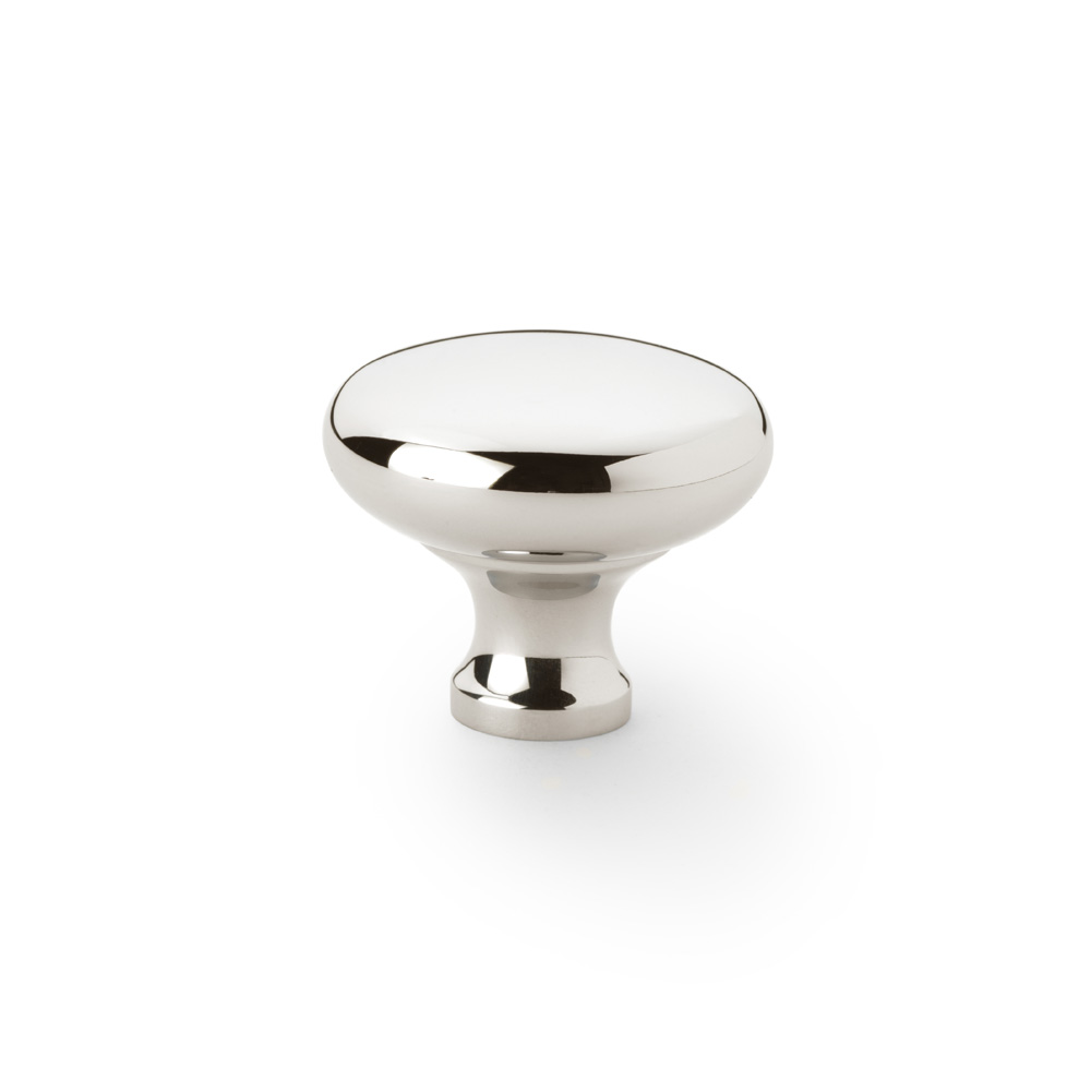 Alexander & Wilks Wade Round Cupboard Knob - Polished Nickel - 38mm