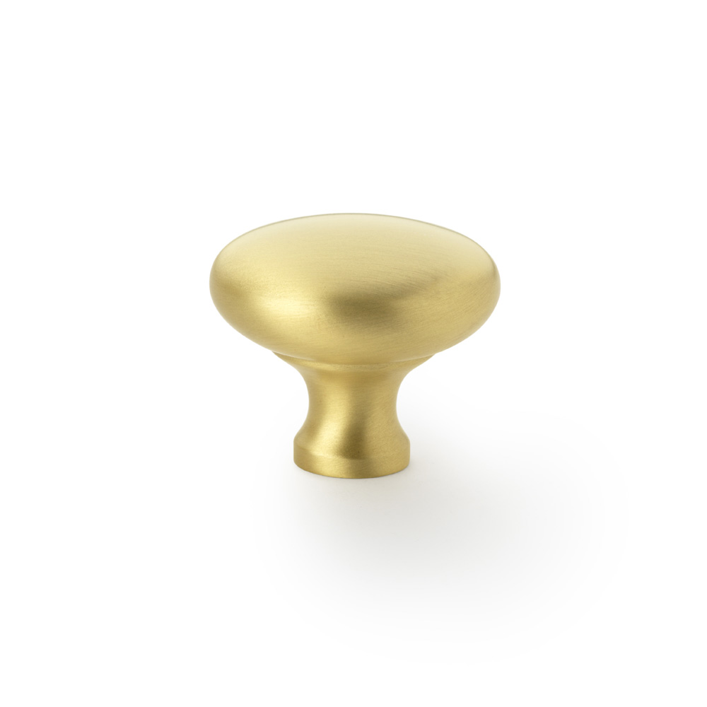 Alexander & Wilks Wade Round Cupboard Knob - Satin Brass - 38mm