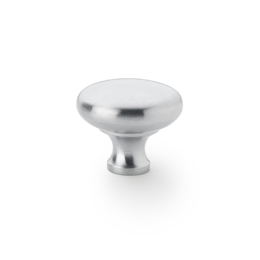 Alexander & Wilks Wade Round Cupboard Knob - Satin Chrome - 38mm