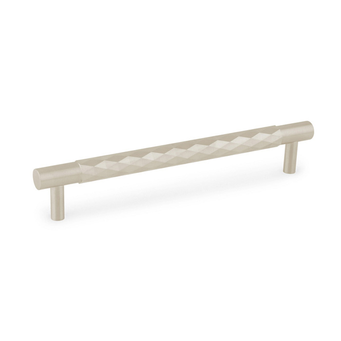 ALEXANDER & WILKS DIAMOND CUT CABINET PULL - 160MM C/C - Satin Nickel