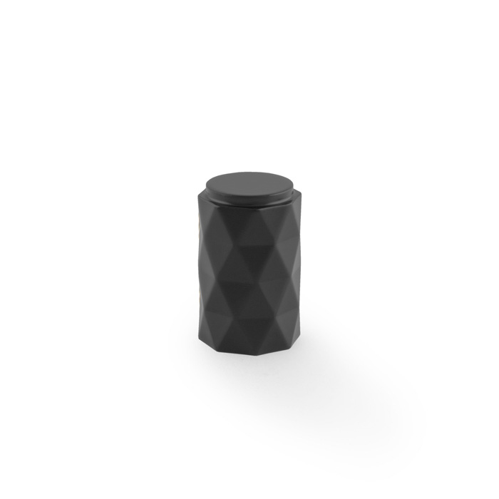 ALEXANDER & WILKS DIAMOND CUT CYLINDER CABINET KNOB - 30MM - Black
