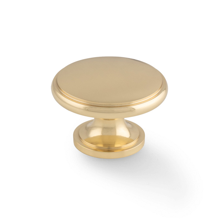 Cambridge Round Cupboard Knob - Polished Brass