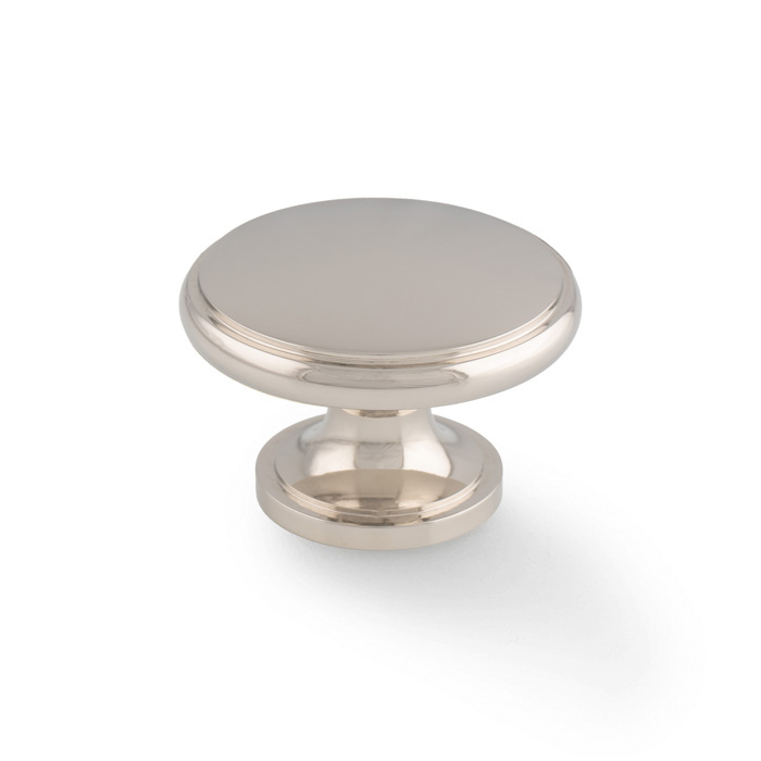 Cambridge Round Cupboard Knob - Polished Nickel