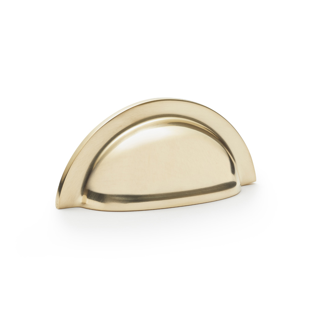 Alexander & Wilks Bardom Ridged Cabinet Cup Pull - Polished Brass
