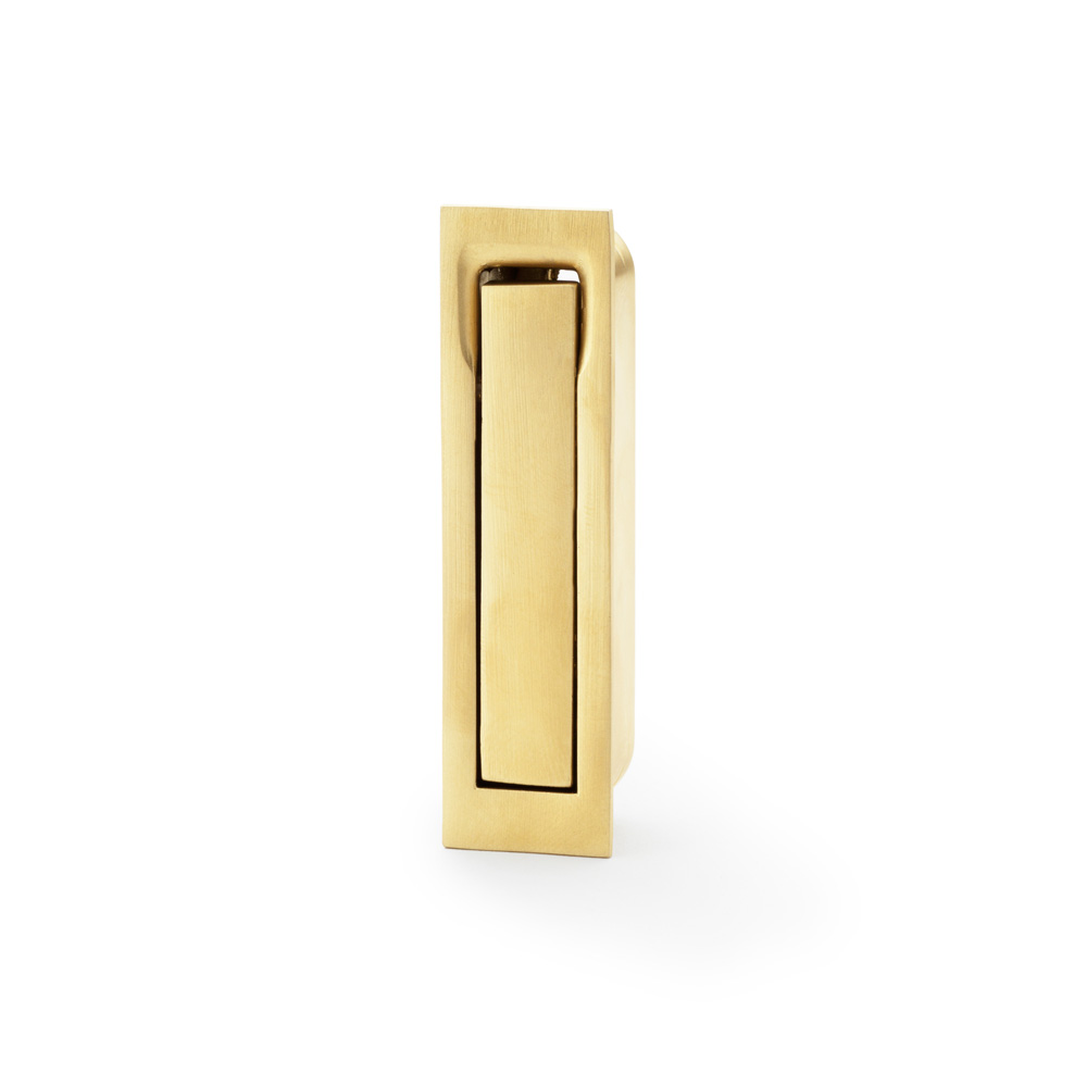 Alexander & Wilks Square Sliding Door Edge Pull - Satin Brass PVD