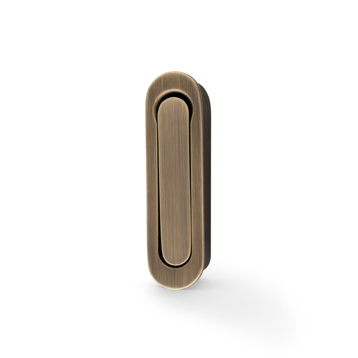 Radius Sliding Door Edge Pull - Antique Brass