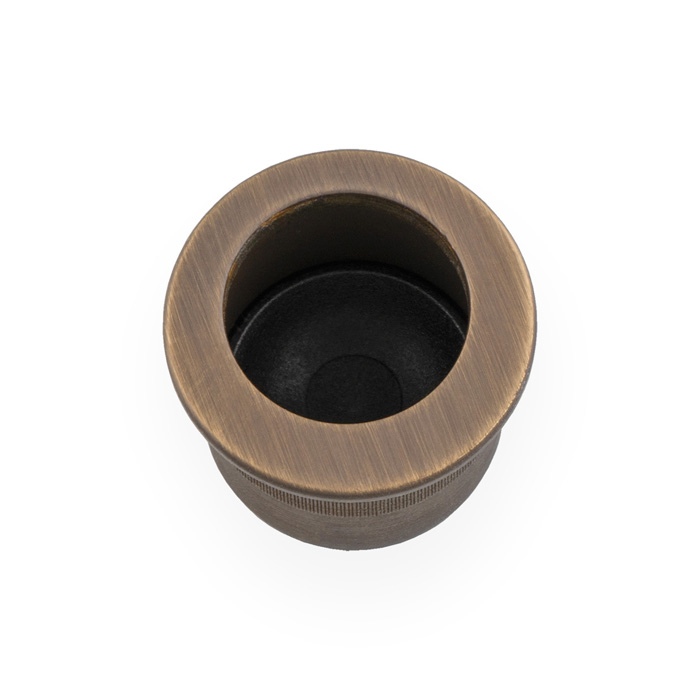 Round Sliding Door Finger Edge Pull-Antique Brass